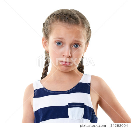 pretty little girl studio portrait on white pretty little girl studio portrait on white 34268004