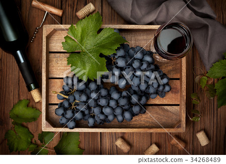grapes and wine 34268489