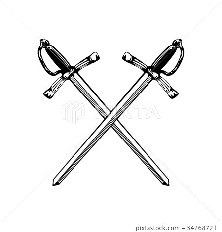 Sword cross illustration 34268721