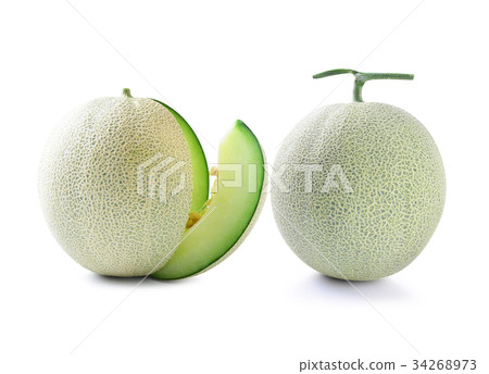 cantaloupe melon isolated on white background cantaloupe melon isolated on white background 34268973