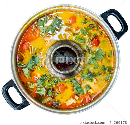 Tom yum is a type of hot, spicy and sour Thai soup Tom yum is a type of hot, spicy and sour Thai soup 34269178