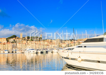 Harbor and marina at Cannes, France 34269336