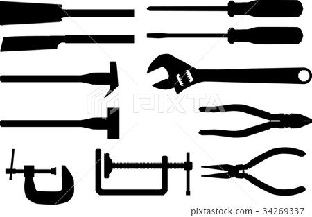 Tool silhouette set Tool silhouette set 34269337
