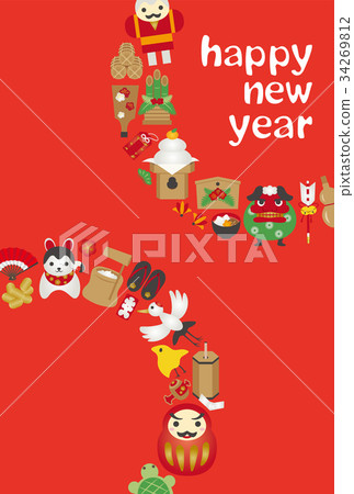 New Year's card template 34269812