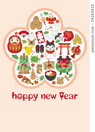 New Year's card template New Year's card template 34269818