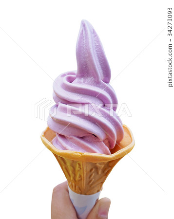 Lavender softcream isolation on white background Lavender softcream isolation on white background 34271093
