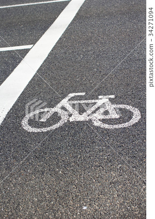 Bicycle sign on the road  34271094