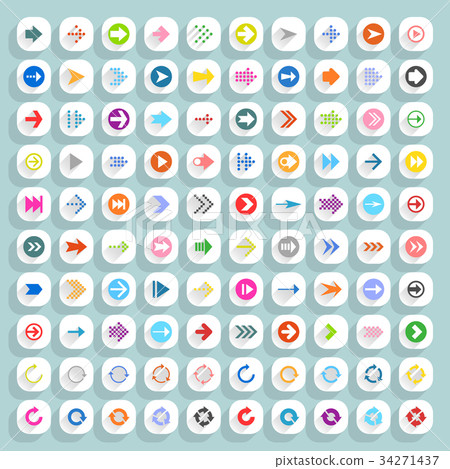 Color arrow icon in flat style 34271437
