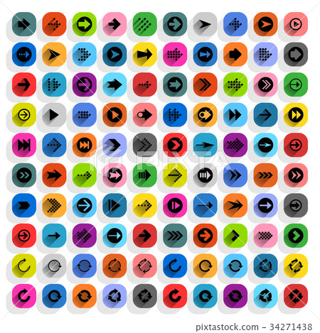 Color arrow icon in flat style 34271438