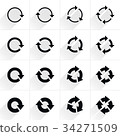 Arrow sign refresh, rotation, reset, repeat icon 34271509