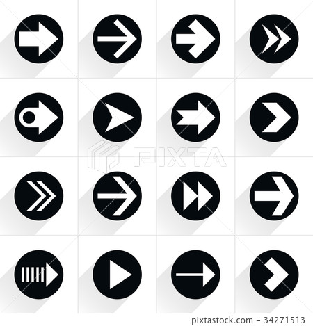 Arrow sign flat icon with long shadow 34271513