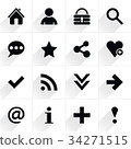 Black basic sign flat icon 34271515