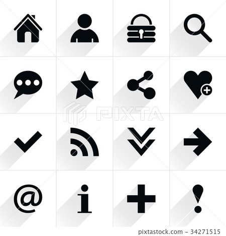 Black basic sign flat icon 34271515