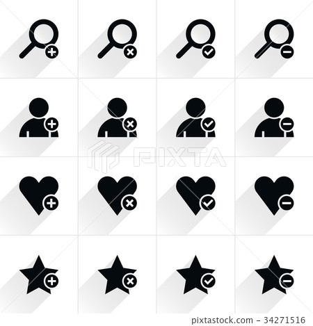 Black additional sign flat icon 34271516