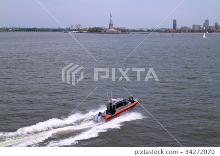 New York, landscape from the water, water police 34272070