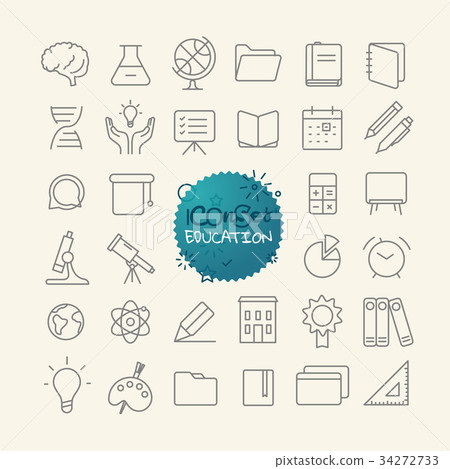 Different trendy outline icons collection 34272733