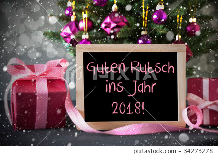 Tree, Gifts, Guten Rutsch 2018 Means New Year 34273278