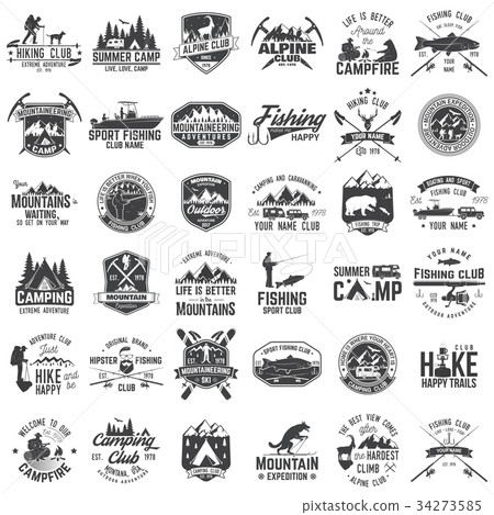 Set of extreme adventure badges. Concept for shirt 34273585