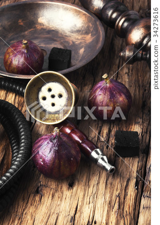 Arabic smoking hookah with figs Arabic smoking hookah with figs 34273616