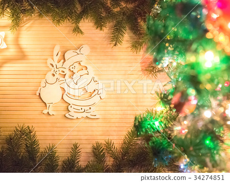 Santa Claus and reindeer, Christmas decoration Santa Claus and reindeer, Christmas decoration 34274851