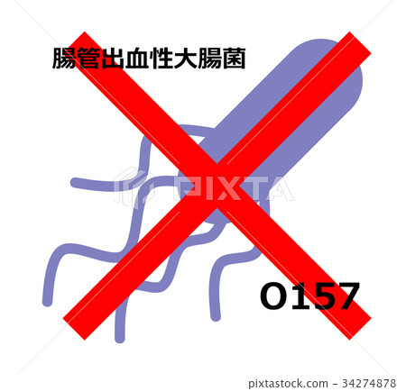 o157, germ, x-mark 34274878