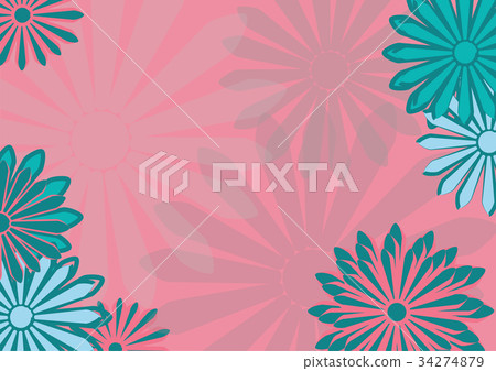 flat art holiday card. Daisy on pink background flat art holiday card. Daisy on pink background 34274879