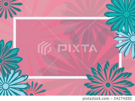 flat art holiday card. Daisy on pink background flat art holiday card. Daisy on pink background 34274880
