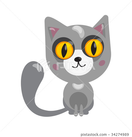 cartoon cat character in flat art style. Vector cartoon cat character in flat art style. Vector 34274989
