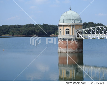 多摩湖和進水塔 多摩湖和進水塔 34275321