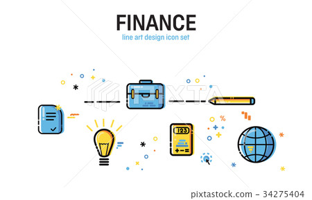 Line art flat Style. Set of application Line art flat Style. Set of application 34275404