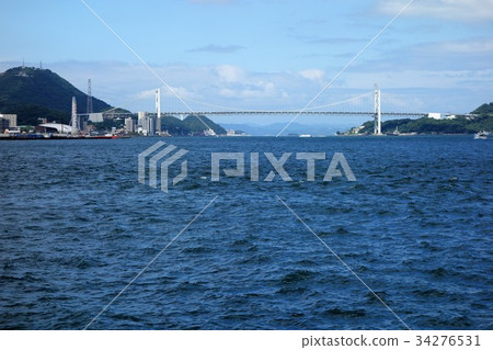 Kanmon Strait seen from the vicinity of Iwaryu Island Kanmon Strait seen from the vicinity of Iwaryu Island 34276531