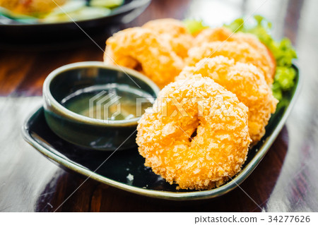 Fried prawn or shrimp cake ball Fried prawn or shrimp cake ball 34277626