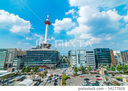 Kyoto city landscape with tower 34277926