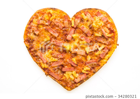 Pizza heart shape 34280321