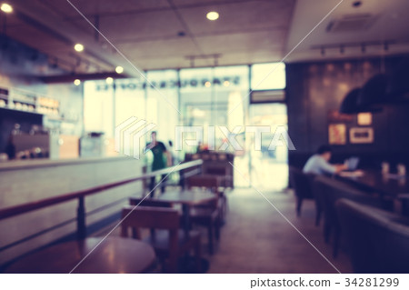 Abstract blur and defocused coffee shop cafe 34281299