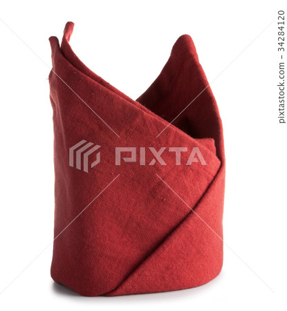 hemstitched red linen dinner napkin 34284120