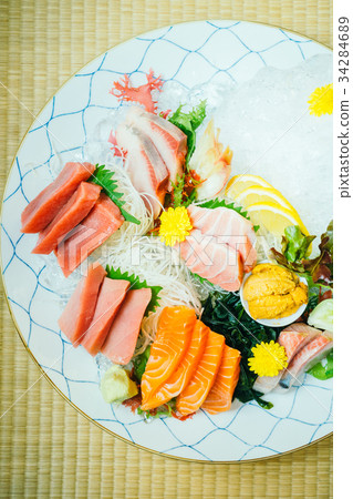 Raw and fresh sashimi fish meat 34284689