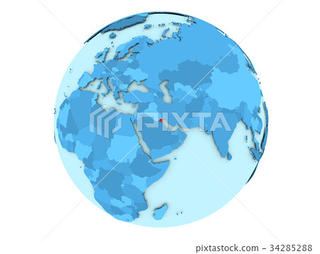 Kuwait on blue globe isolated Kuwait on blue globe isolated 34285288