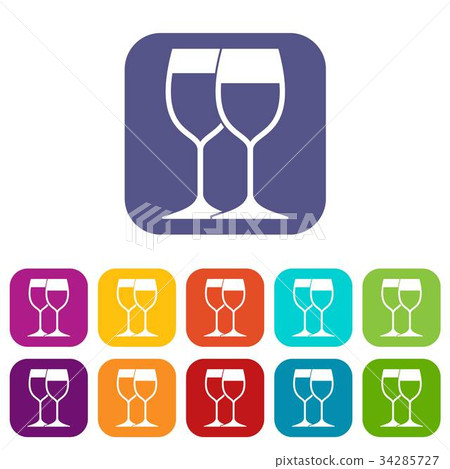 Wine glasses icons set - Stock Illustration [34285727] - PIXTA