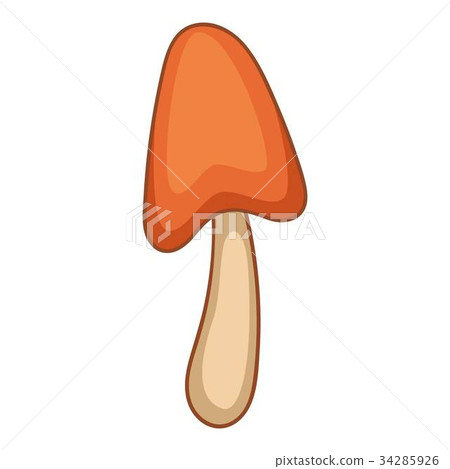 Hygrocybe conica mushroom icon, cartoon style 34285926