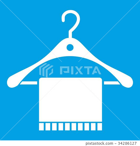 Scarf on coat hanger icon white 34286127