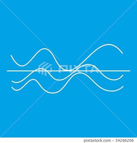 Sound waves icon white Sound waves icon white 34286206