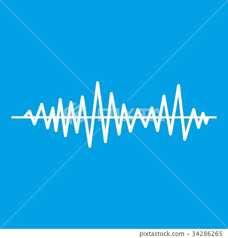 Music sound waves icon white Music sound waves icon white 34286265