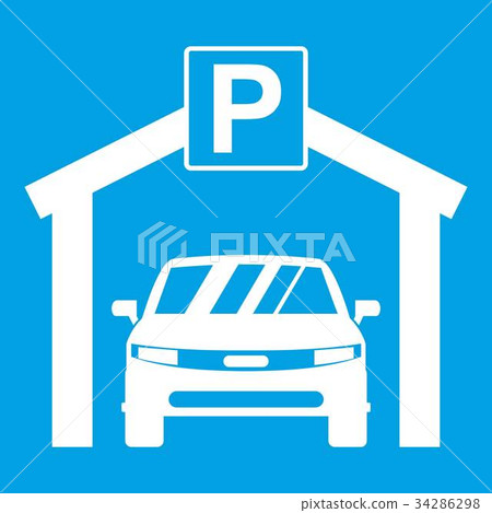 Car parking icon white Car parking icon white 34286298