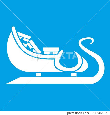 Christmas sleigh of santa claus icon white Christmas sleigh of santa claus icon white 34286584
