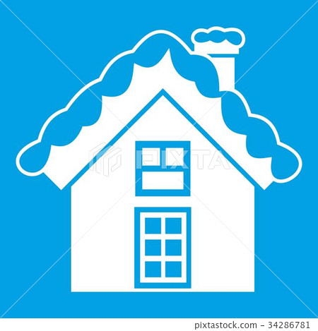 Small snowy cottage icon white - Stock Illustration [34286781] - PIXTA