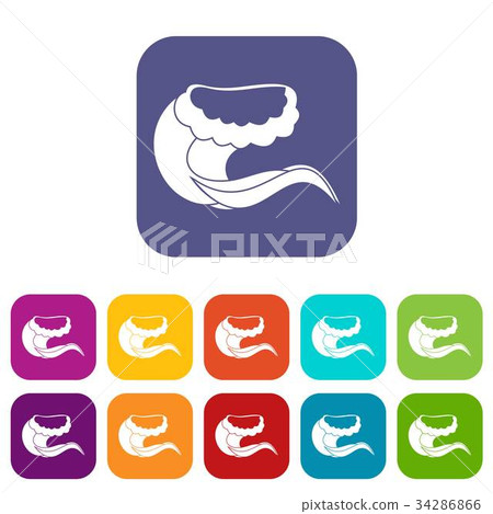 Curling and cracking wave icons set 34286866