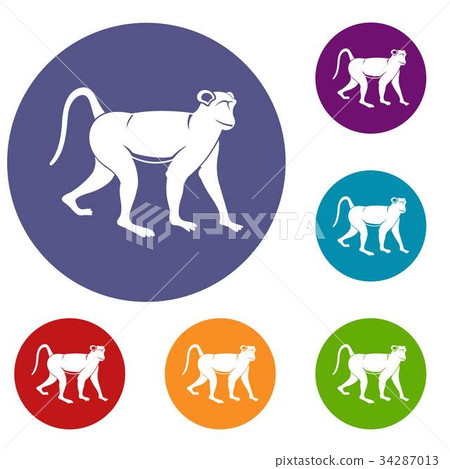 Monkey icons set - Stock Illustration [34287013] - PIXTA