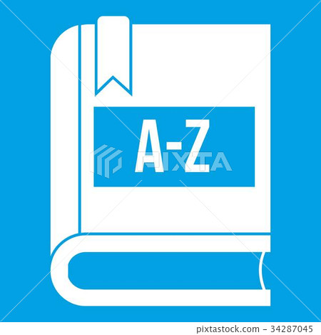 Dictionary book icon white Dictionary book icon white 34287045