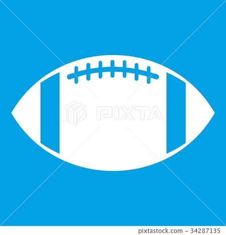 Rugby ball icon white Rugby ball icon white 34287135